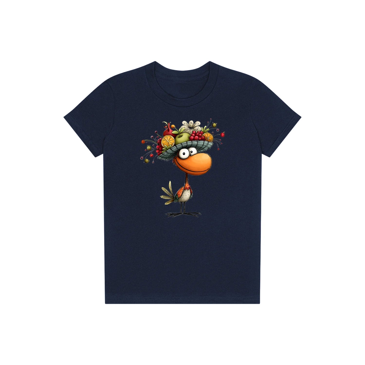 T-shirt Quirky Bird graphic 0032 - Navy