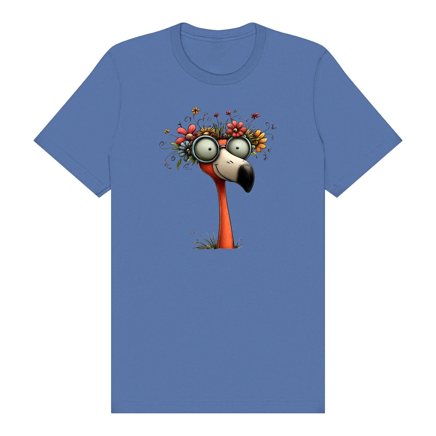 T-shirt Quirky Bird graphic 0033 - Columbia Blue