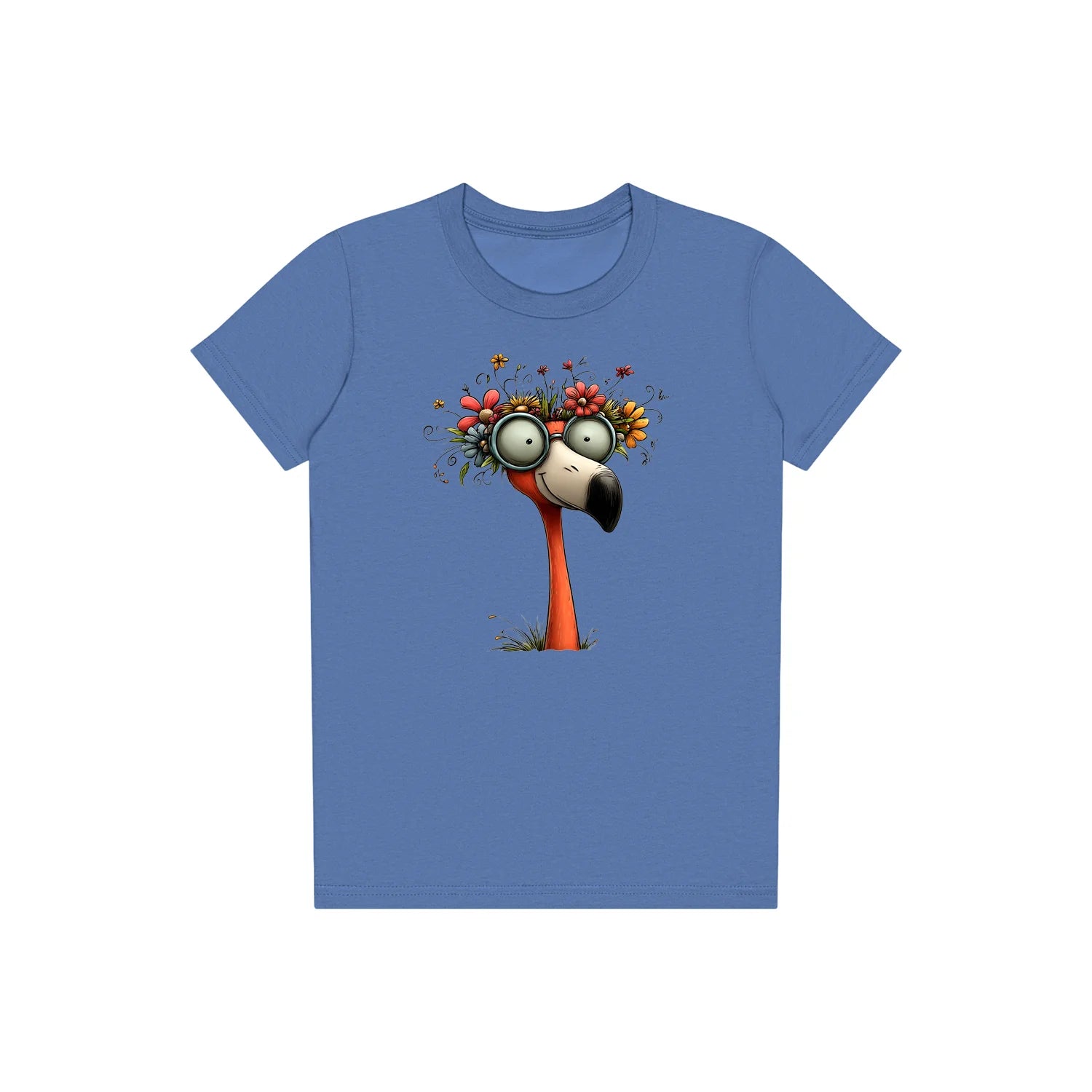 T-shirt Quirky Bird graphic 0033 - Columbia Blue