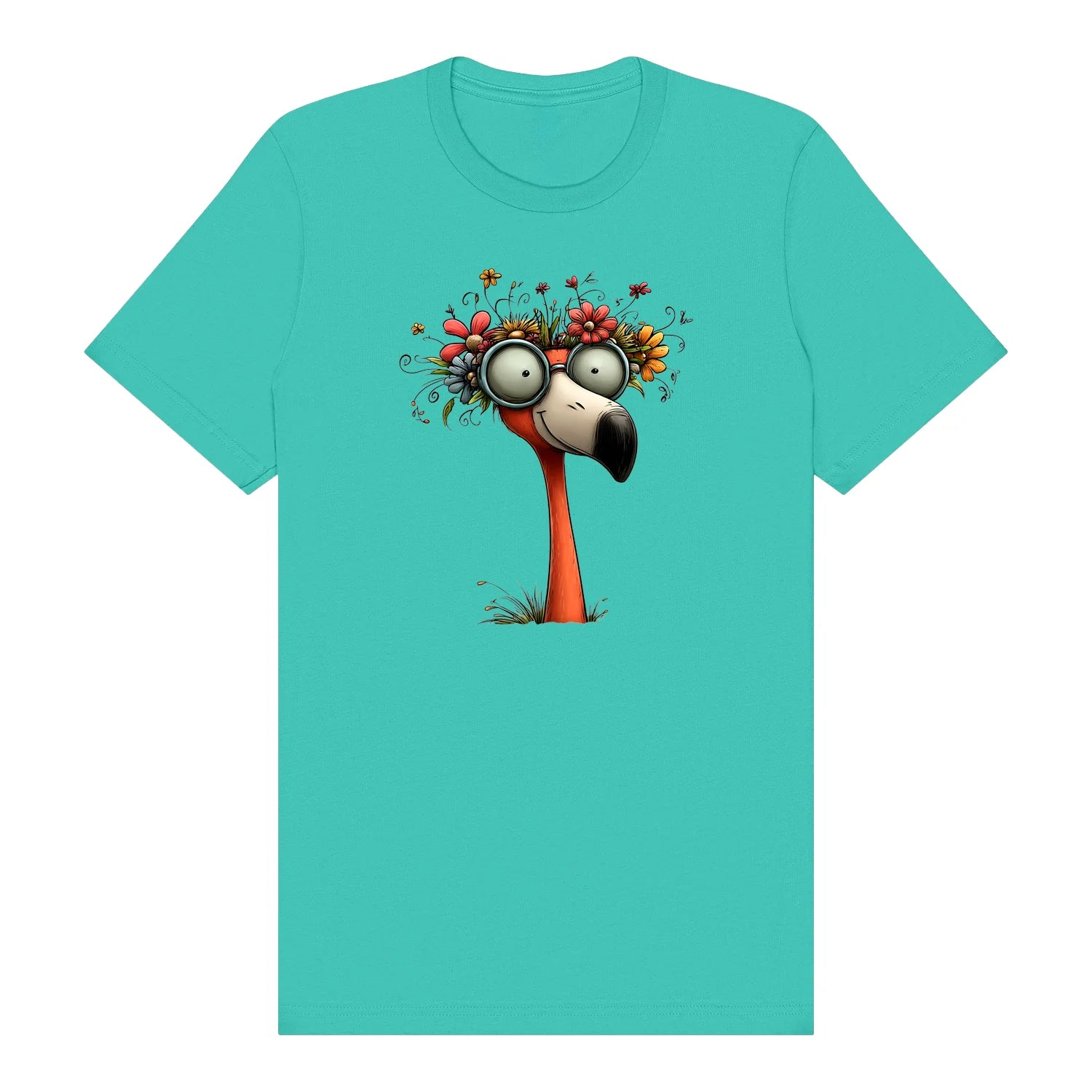 T-shirt Quirky Bird graphic 0033 - Teal