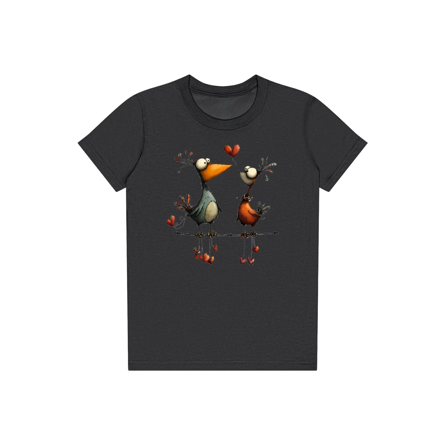 T-shirt Quirky Bird graphic 0034 - Dark Grey