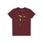 T-shirt Quirky Bird graphic 0034 - Maroon
