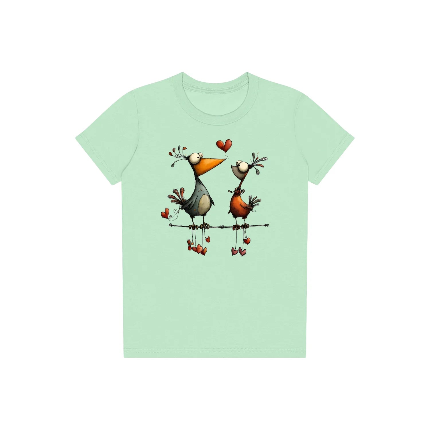 T-shirt Quirky Bird graphic 0034 - Mint