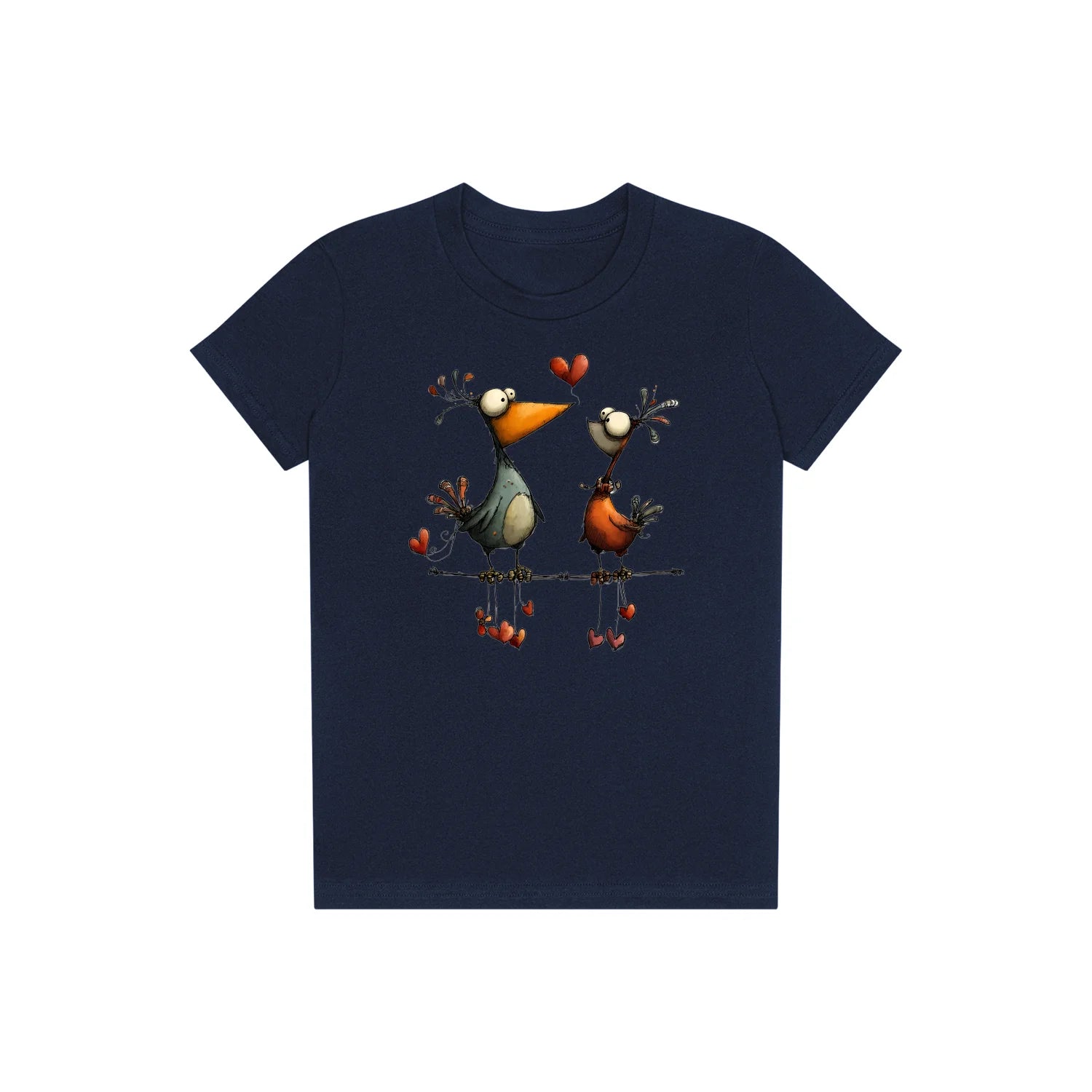 T-shirt Quirky Bird graphic 0034 - Navy
