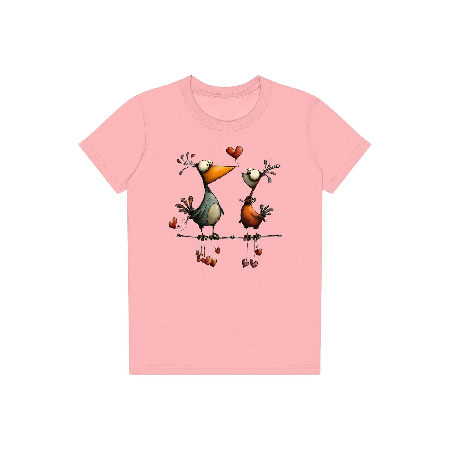 T-shirt Quirky Bird graphic 0034 - Pink