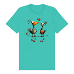 T-shirt Quirky Bird graphic 0034 - Teal
