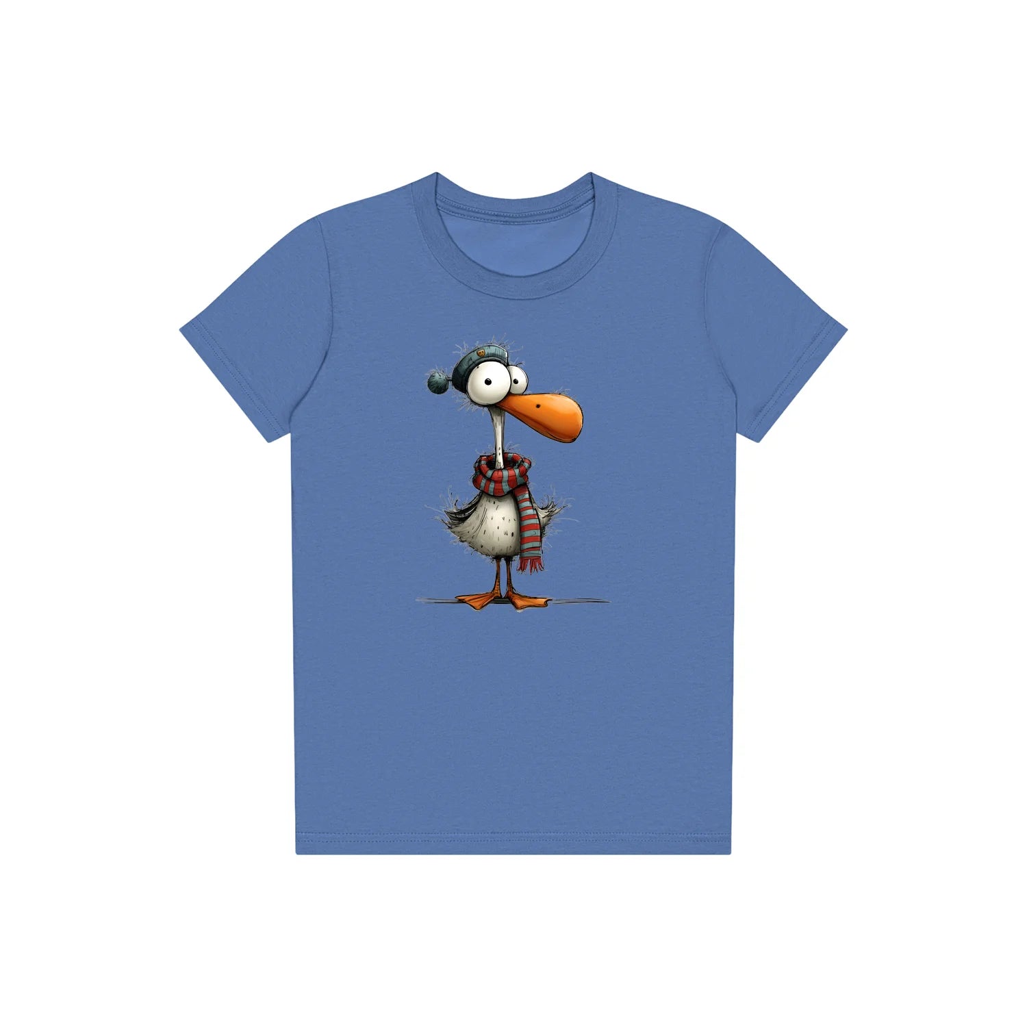 T-shirt Quirky Bird graphic 0035 - Columbia Blue