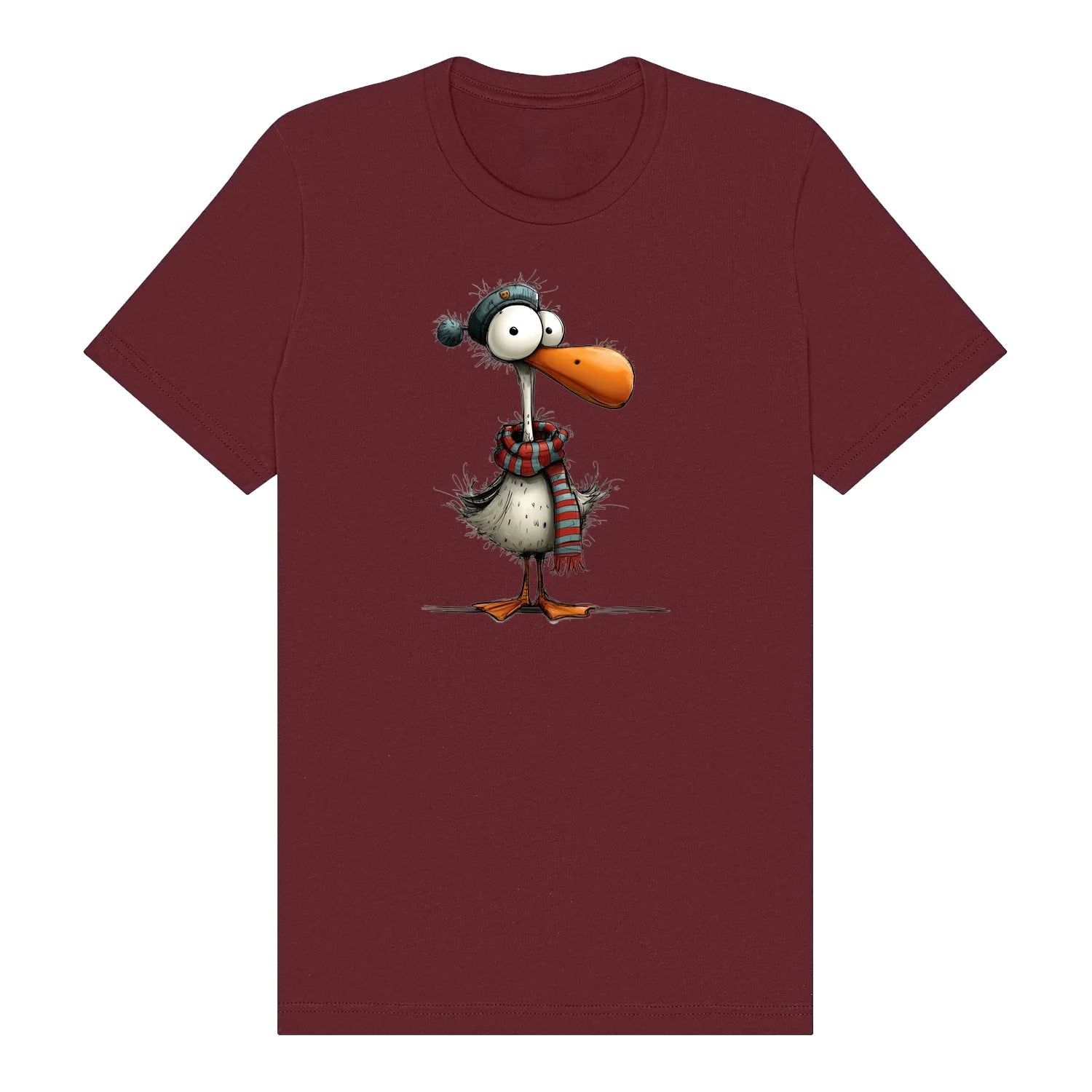 T-shirt Quirky Bird graphic 0035 - Maroon