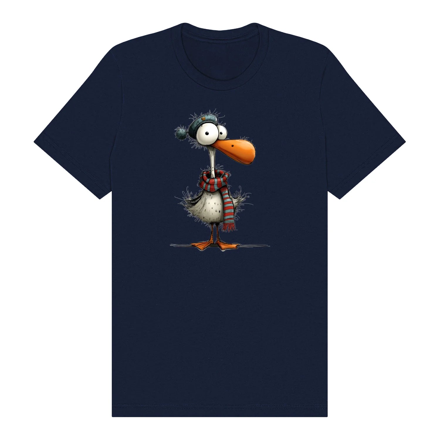 T-shirt Quirky Bird graphic 0035 - Navy