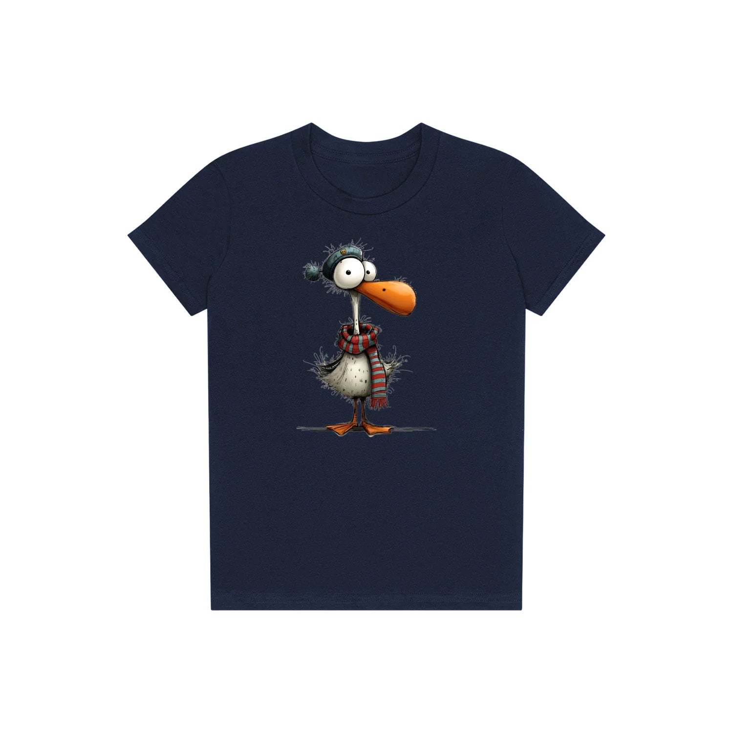 T-shirt Quirky Bird graphic 0035 - Navy
