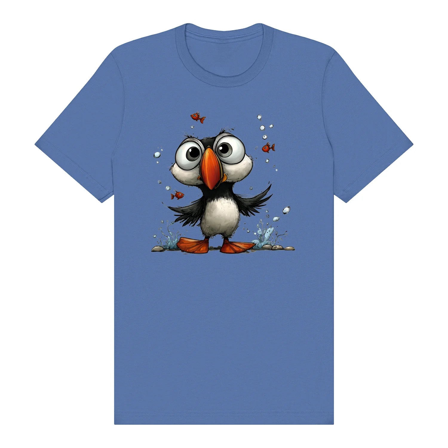 T-shirt Quirky Bird graphic 0036 - Columbia Blue