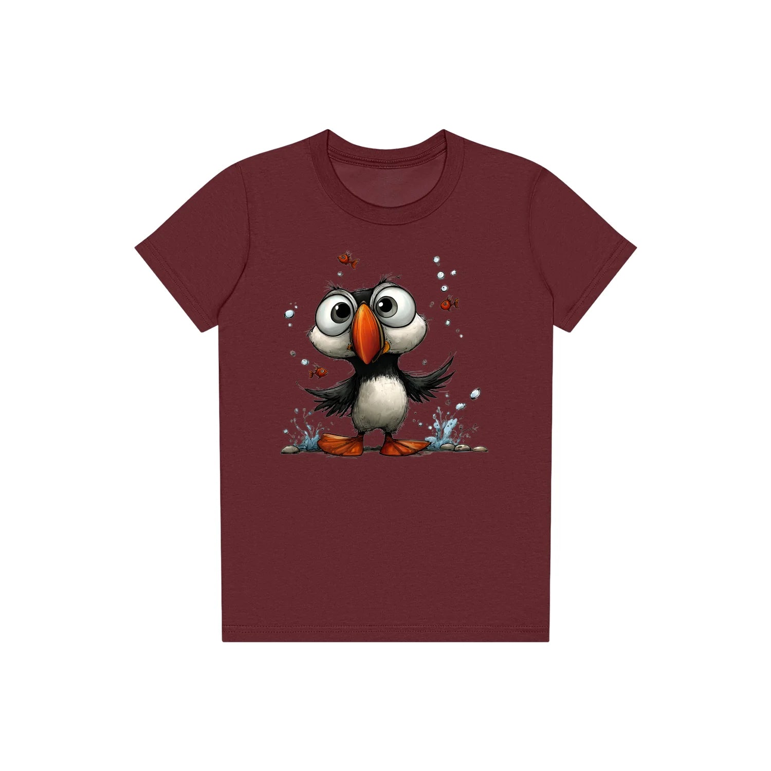 T-shirt Quirky Bird graphic 0036 - Maroon