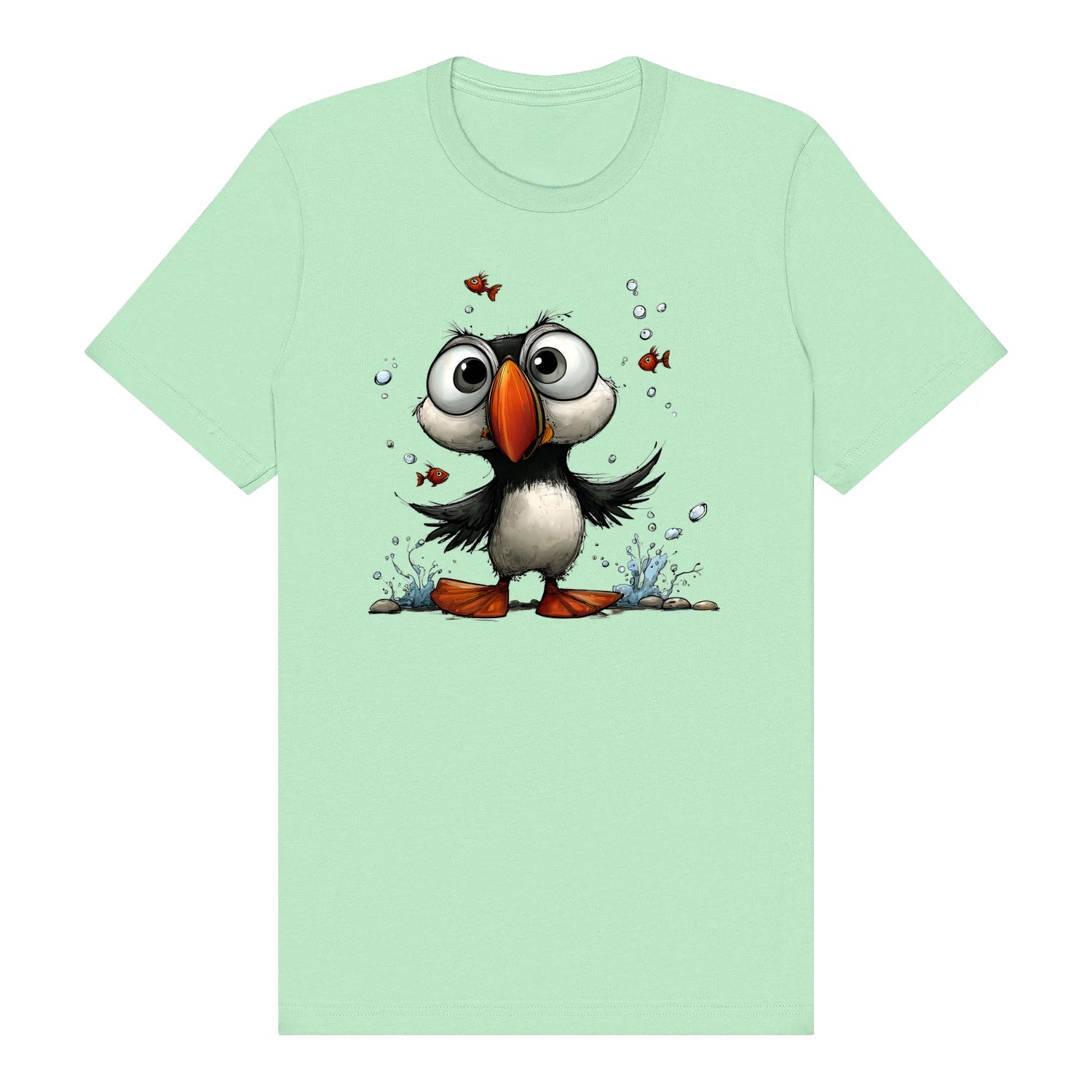 T-shirt Quirky Bird graphic 0036 - Mint