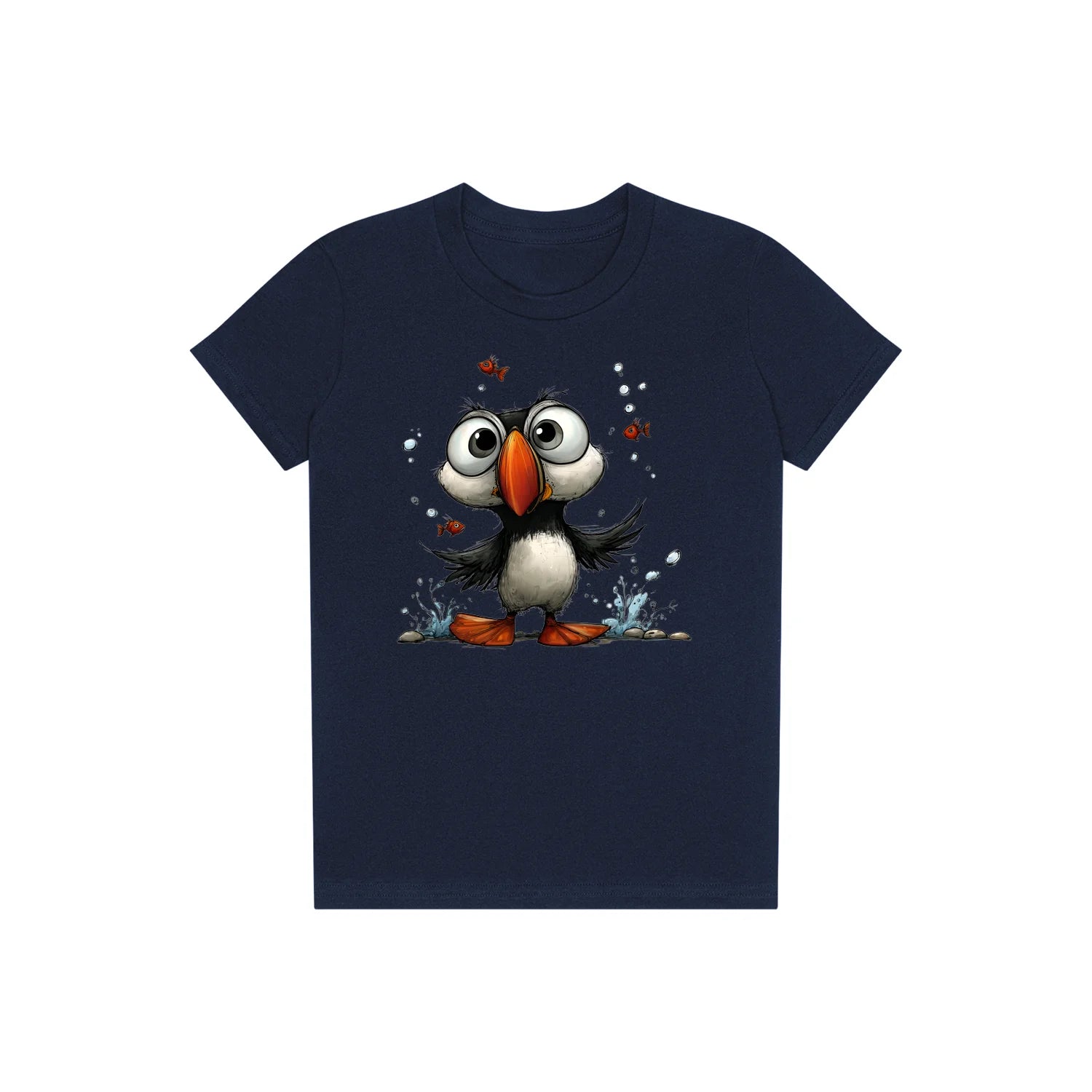 T-shirt Quirky Bird graphic 0036 - Navy