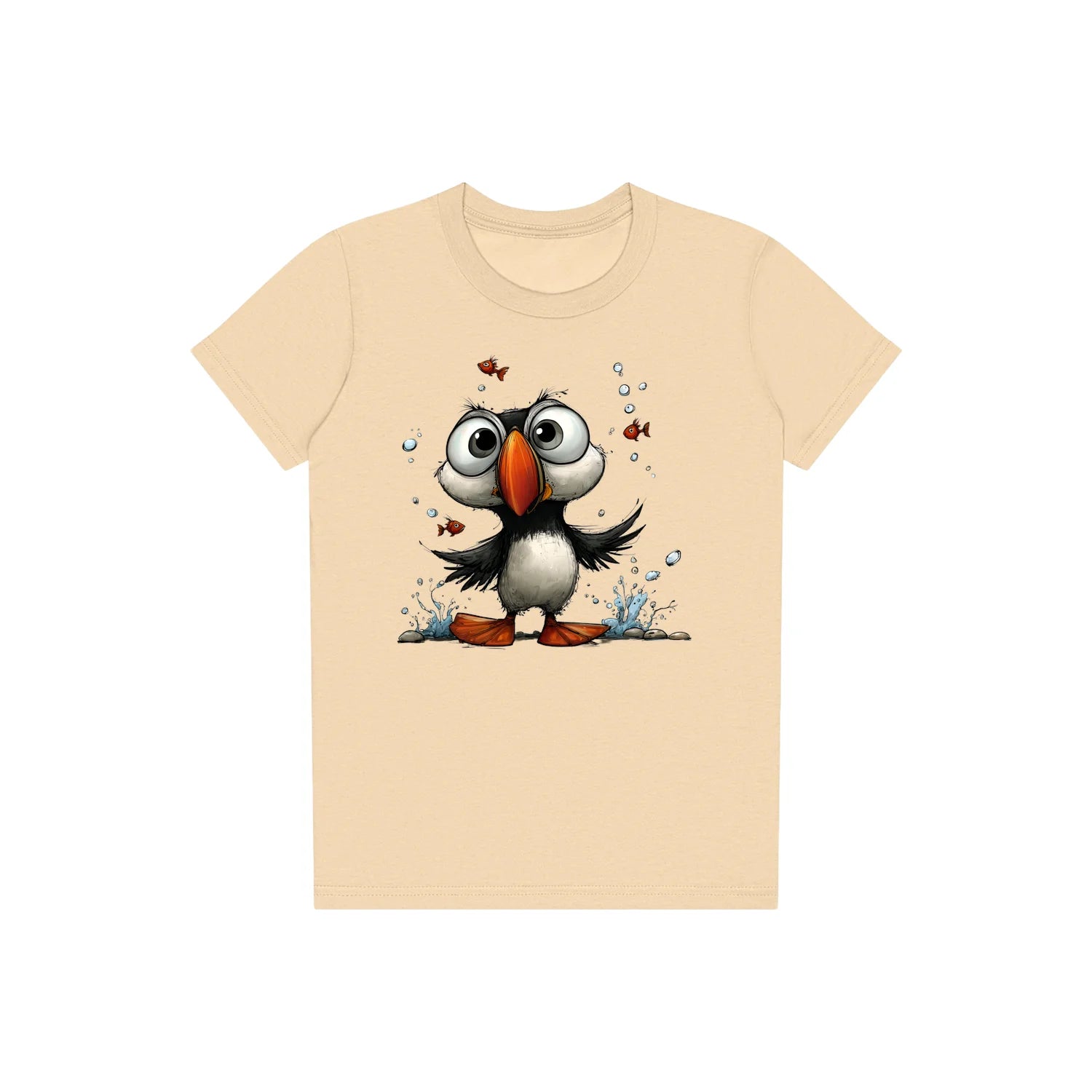 T-shirt Quirky Bird graphic 0036 - Soft Cream
