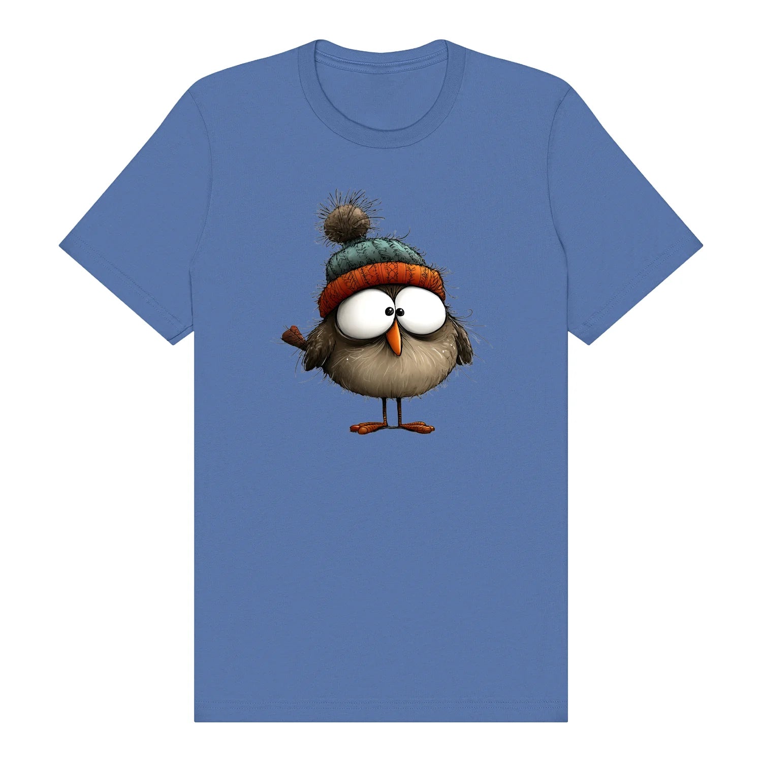 T-shirt Quirky Bird graphic 0037 - Columbia Blue