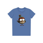 T-shirt Quirky Bird graphic 0037 - Columbia Blue
