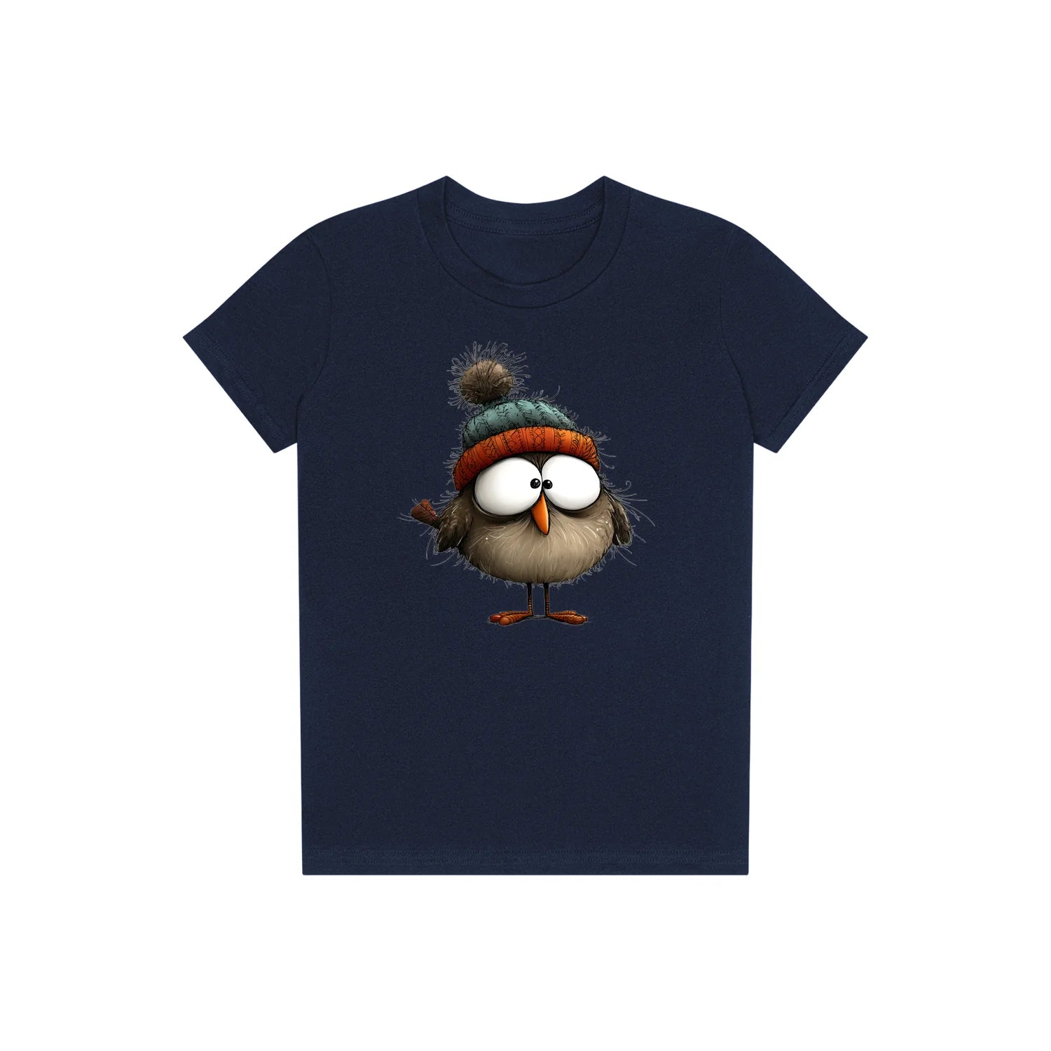 T-shirt Quirky Bird graphic 0037 - Navy