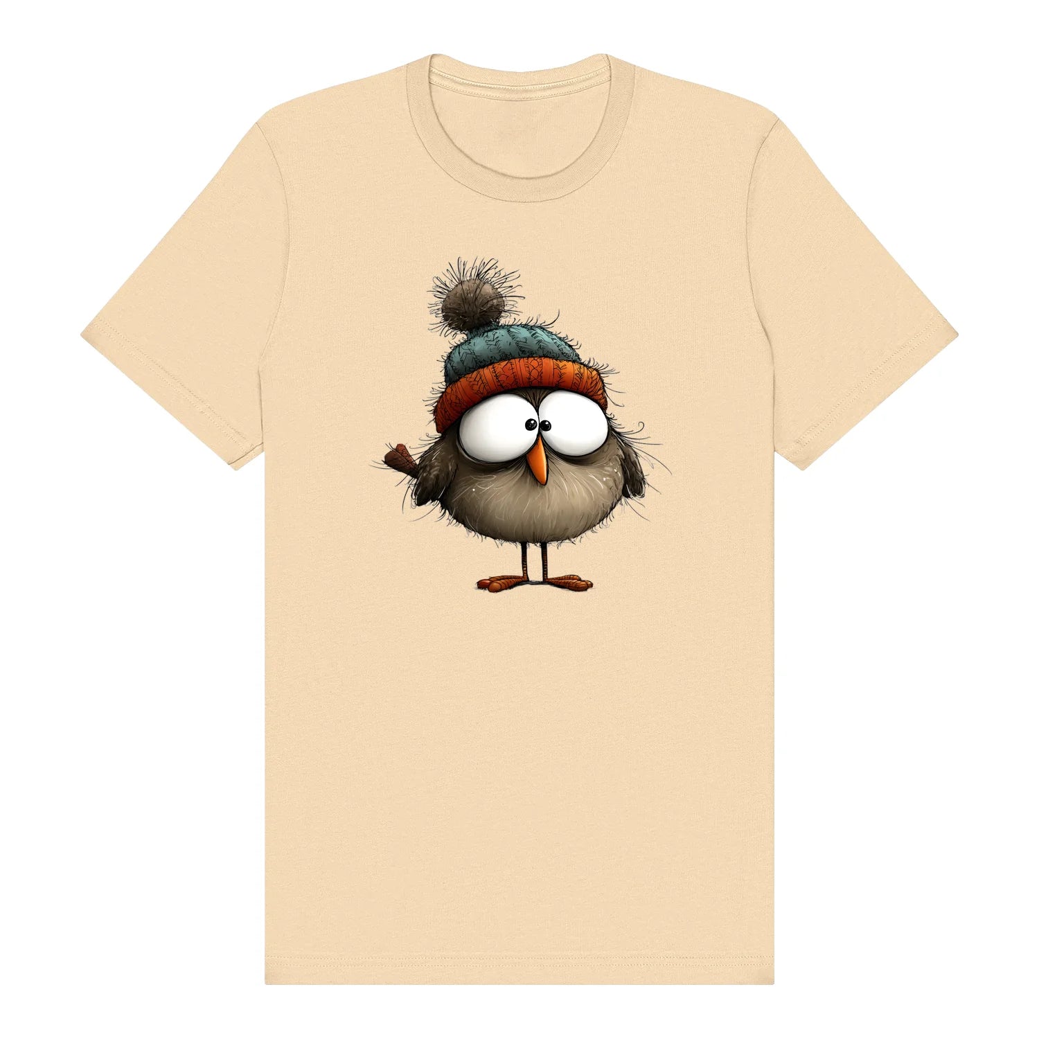T-shirt Quirky Bird graphic 0037 - Soft Cream