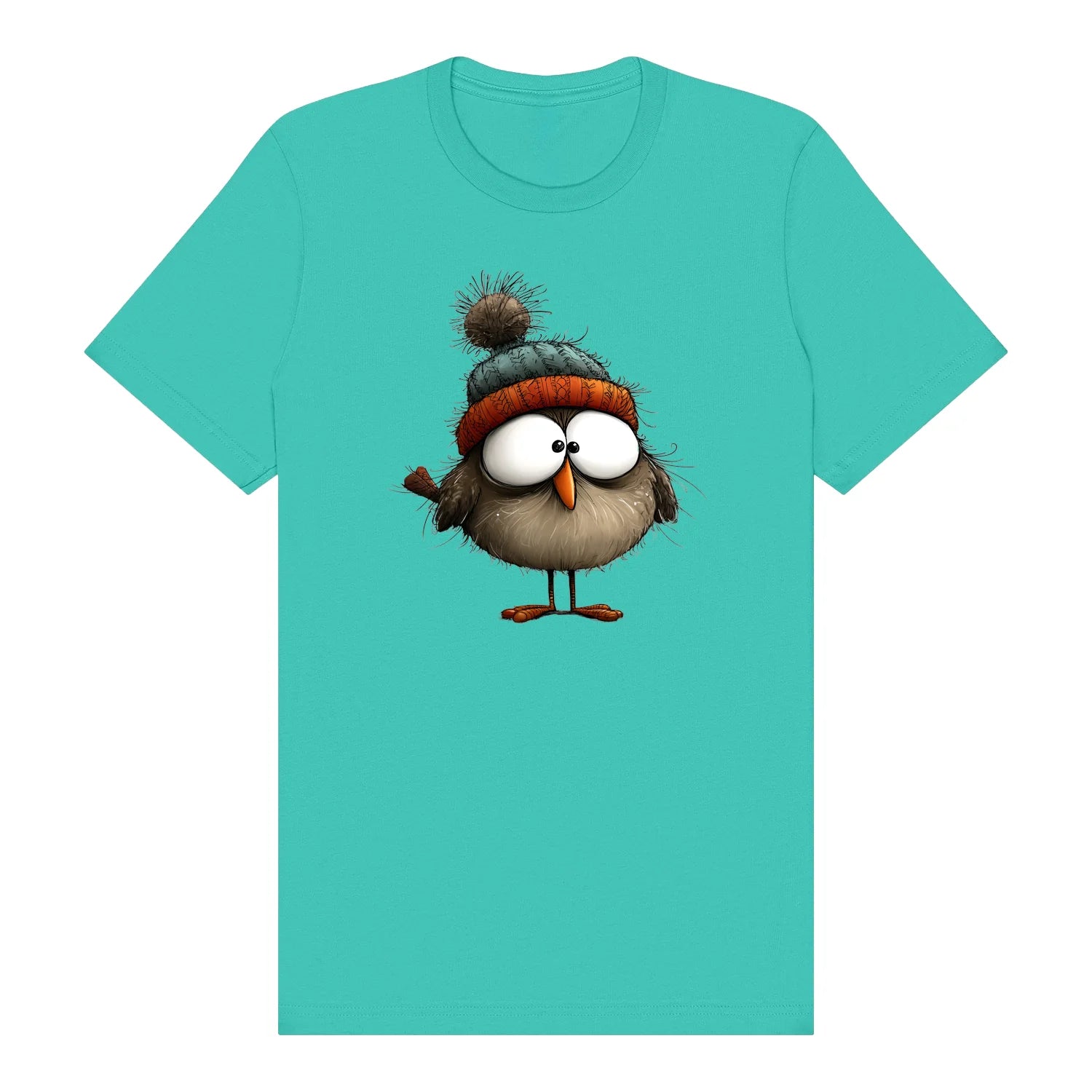 T-shirt Quirky Bird graphic 0037 - Teal