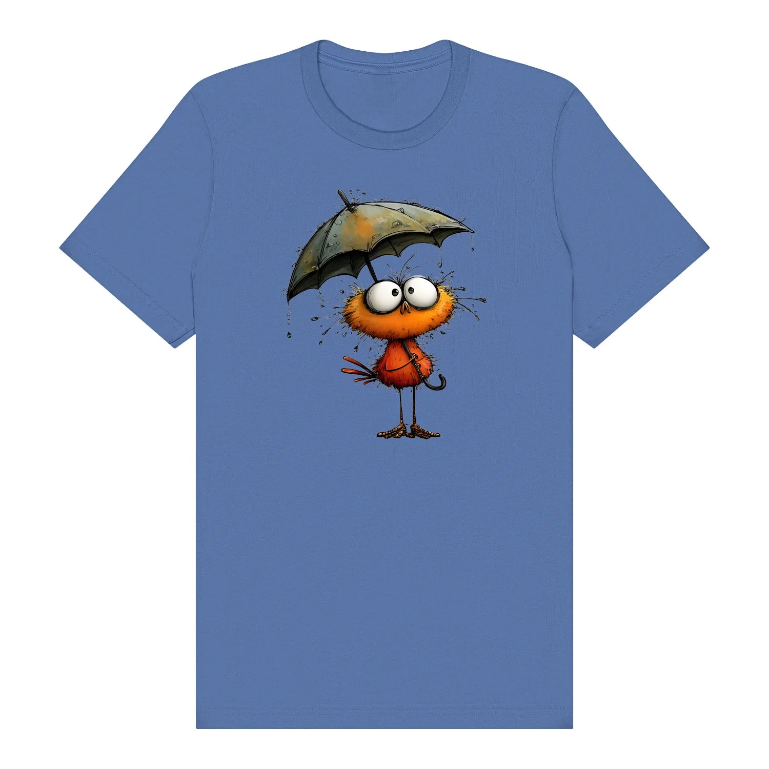 T-shirt Quirky Bird graphic 0038 - Columbia Blue