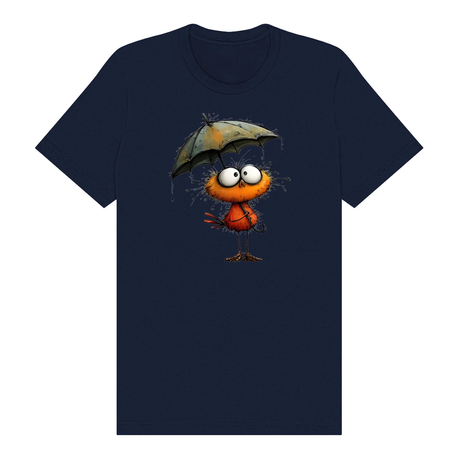 T-shirt Quirky Bird graphic 0038 - Navy