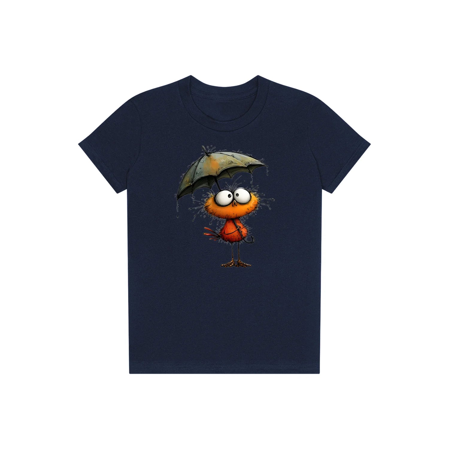 T-shirt Quirky Bird graphic 0038 - Navy