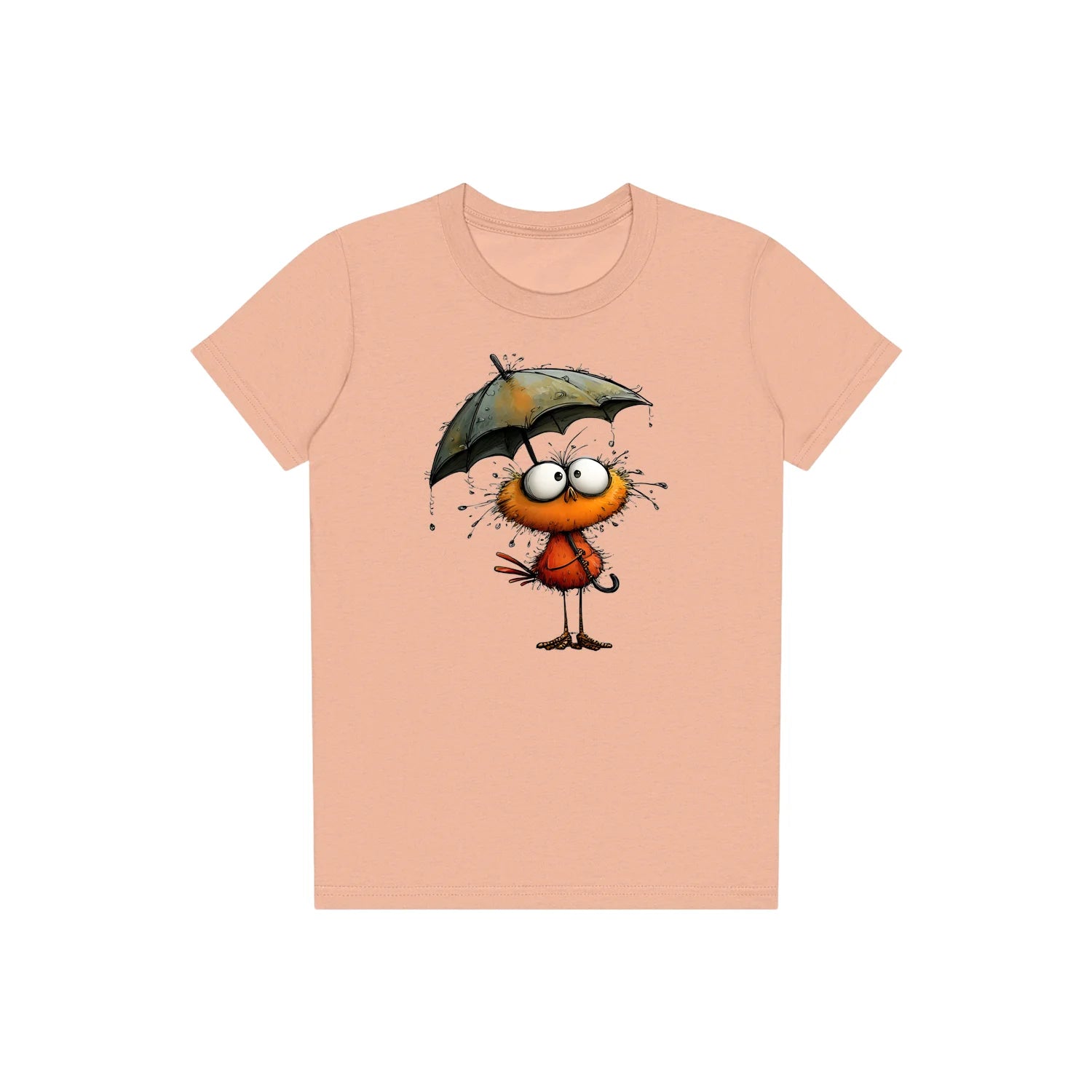 T-shirt Quirky Bird graphic 0038 - Peach