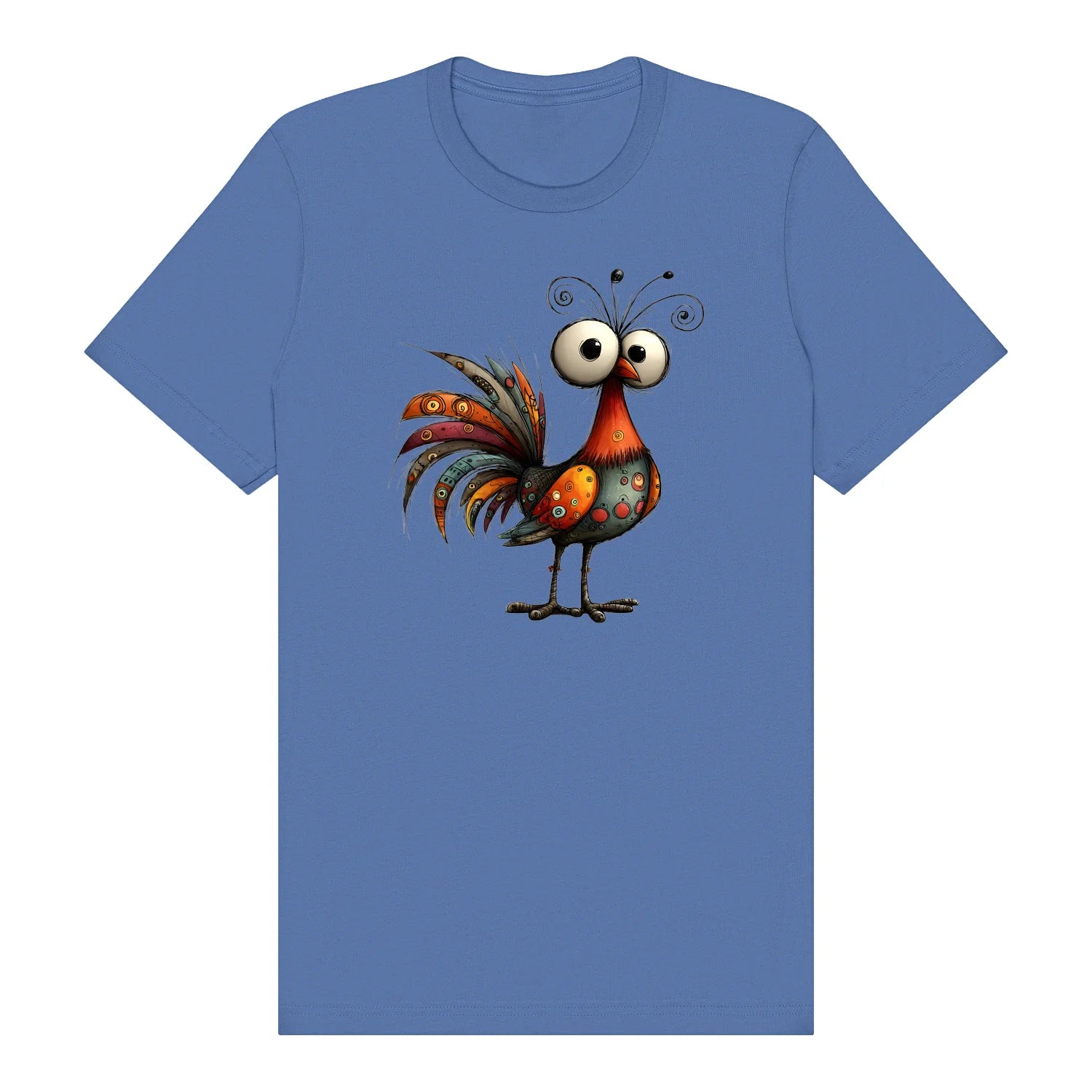 T-shirt Quirky Bird graphic 0040 - Columbia Blue