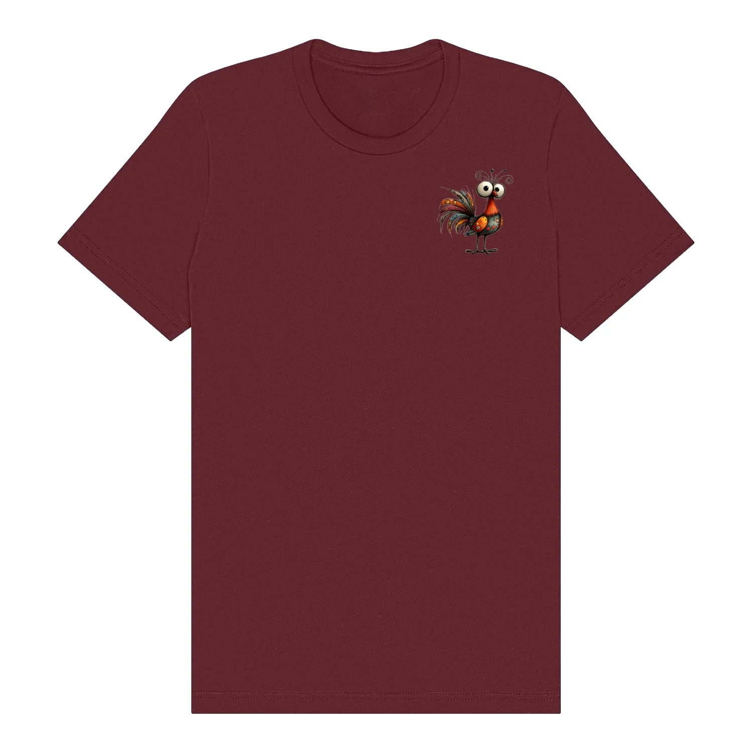 T-shirt Quirky Bird graphic 0040 - Maroon