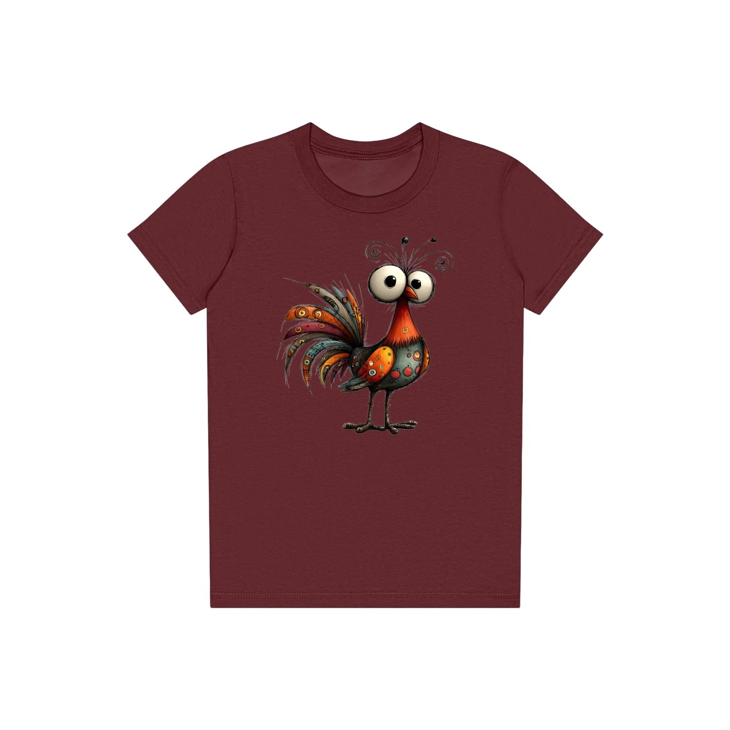 T-shirt Quirky Bird graphic 0040 - Maroon