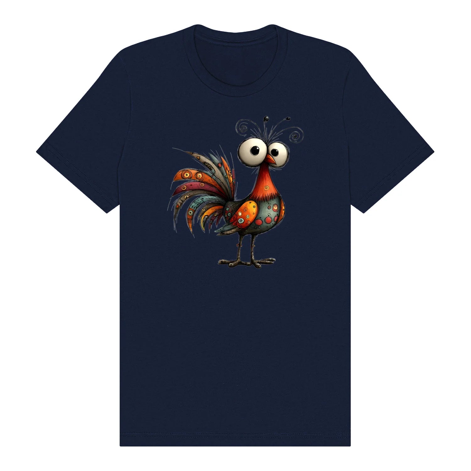T-shirt Quirky Bird graphic 0040 - Navy