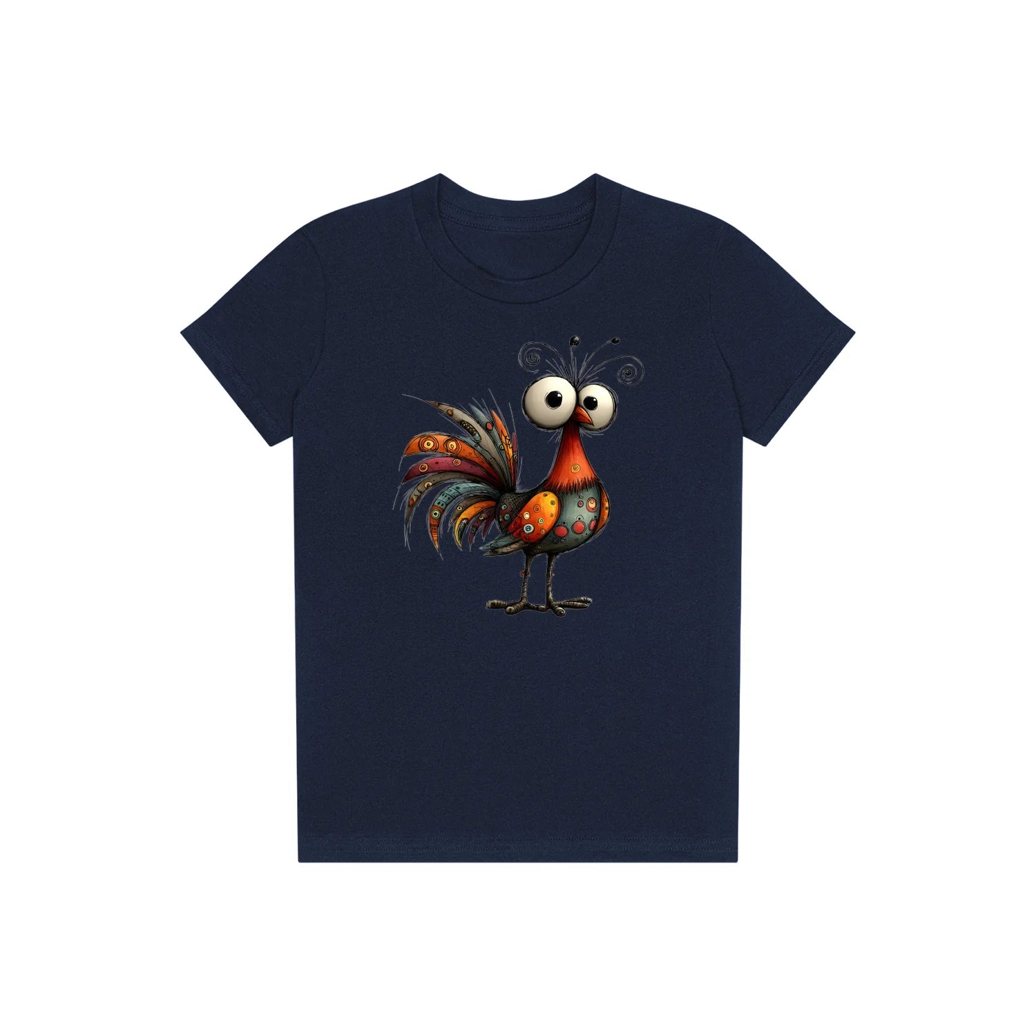 T-shirt Quirky Bird graphic 0040 - Navy