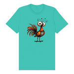 T-shirt Quirky Bird graphic 0040 - Teal