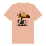 T-shirt Quirky Bird graphic 0041 - Peach