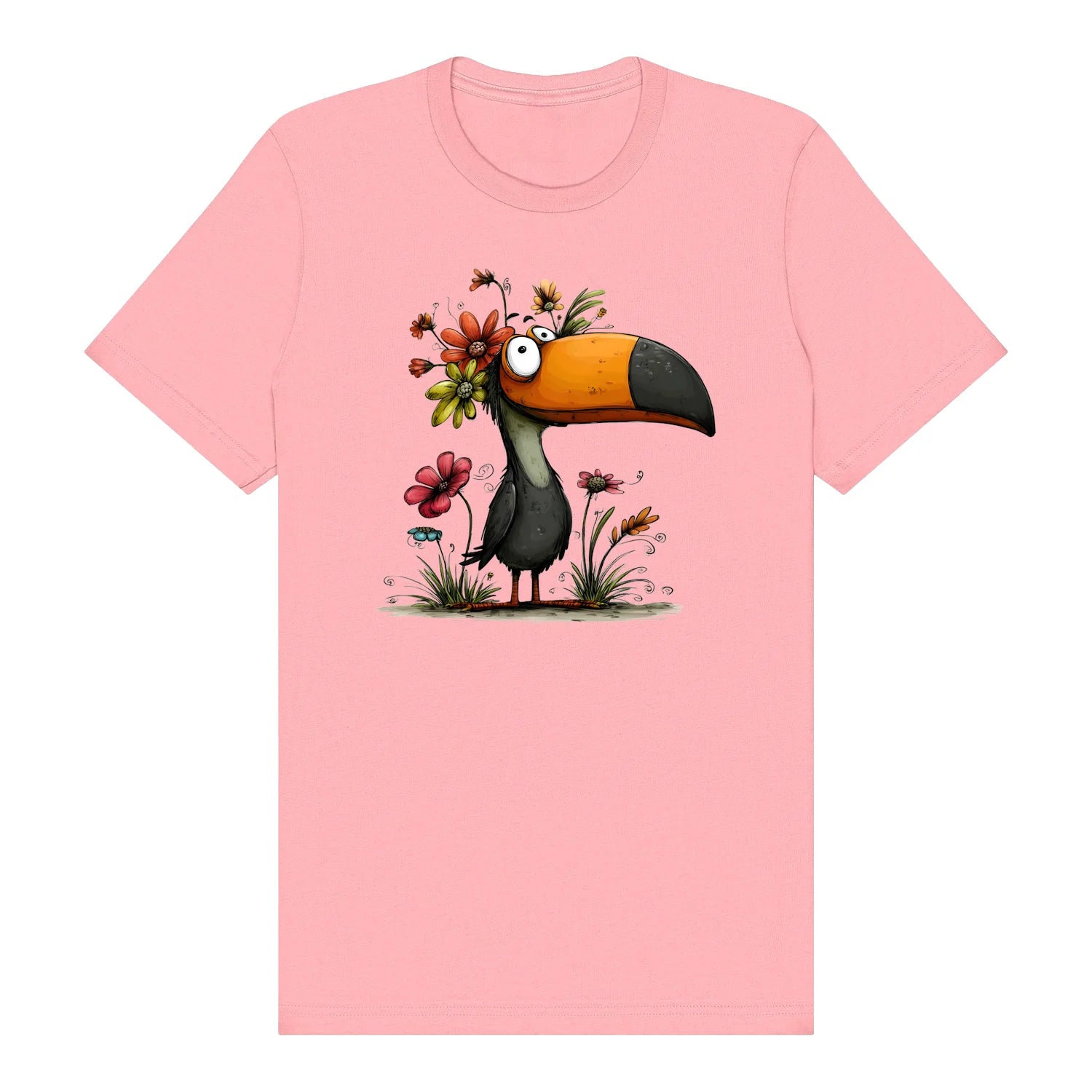 T-shirt Quirky Bird graphic 0041 - Pink