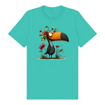 T-shirt Quirky Bird graphic 0041 - Teal