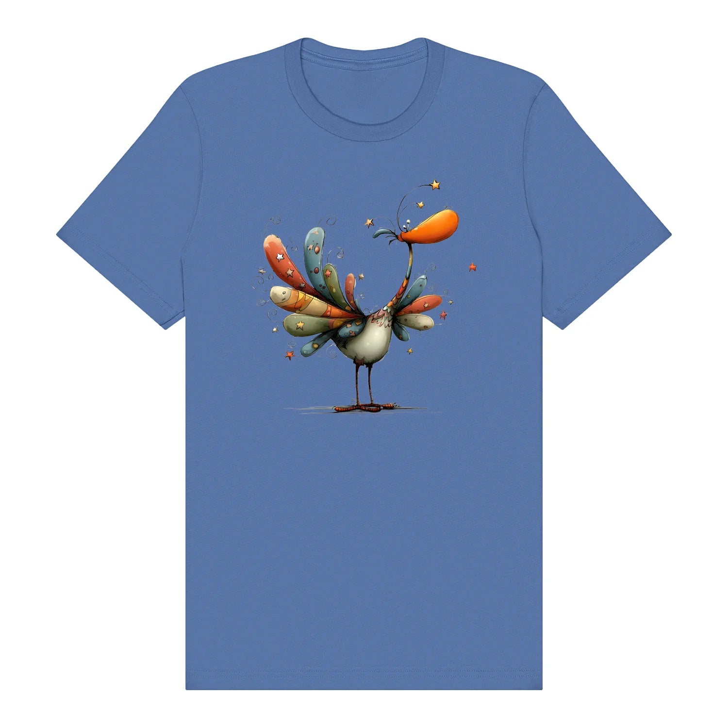 T-shirt Quirky Bird graphic 0042 - Columbia Blue