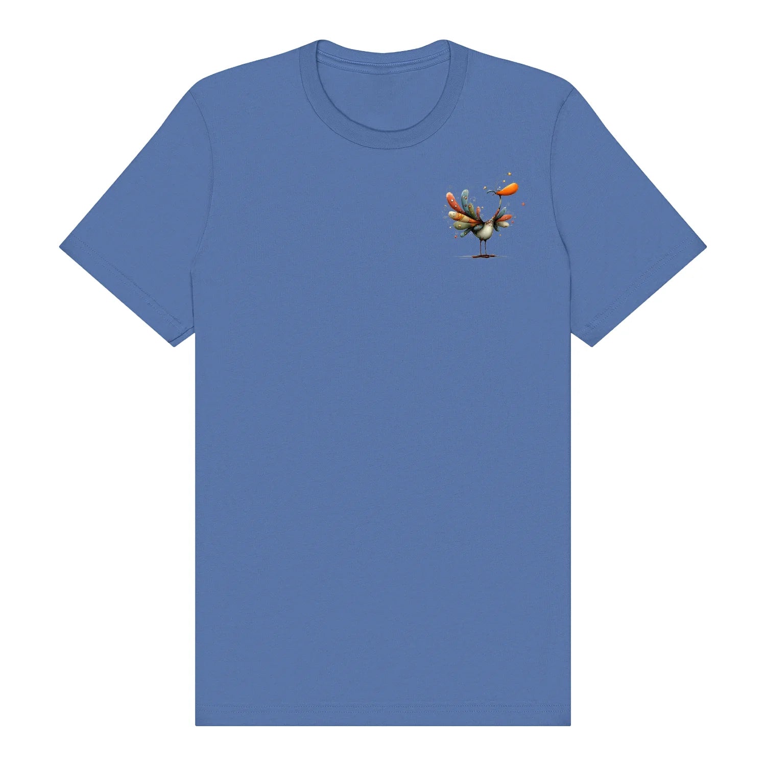 T-shirt Quirky Bird graphic 0042 - Columbia Blue
