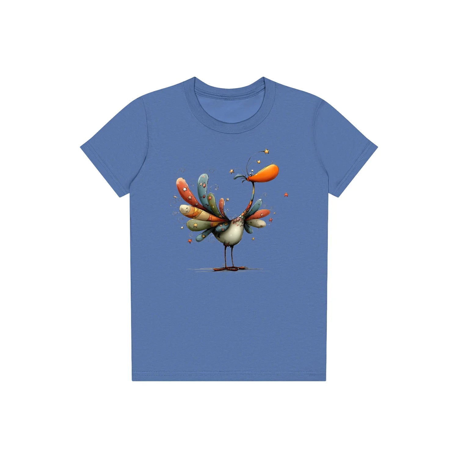 T-shirt Quirky Bird graphic 0042 - Columbia Blue