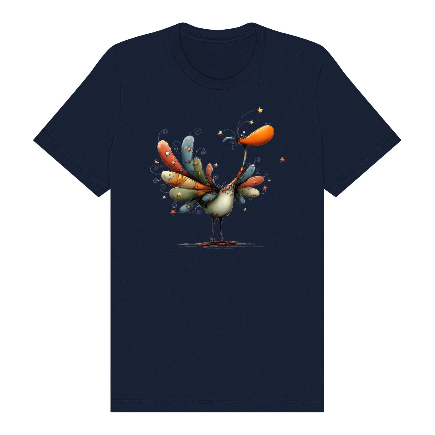 T-shirt Quirky Bird graphic 0042 - Navy