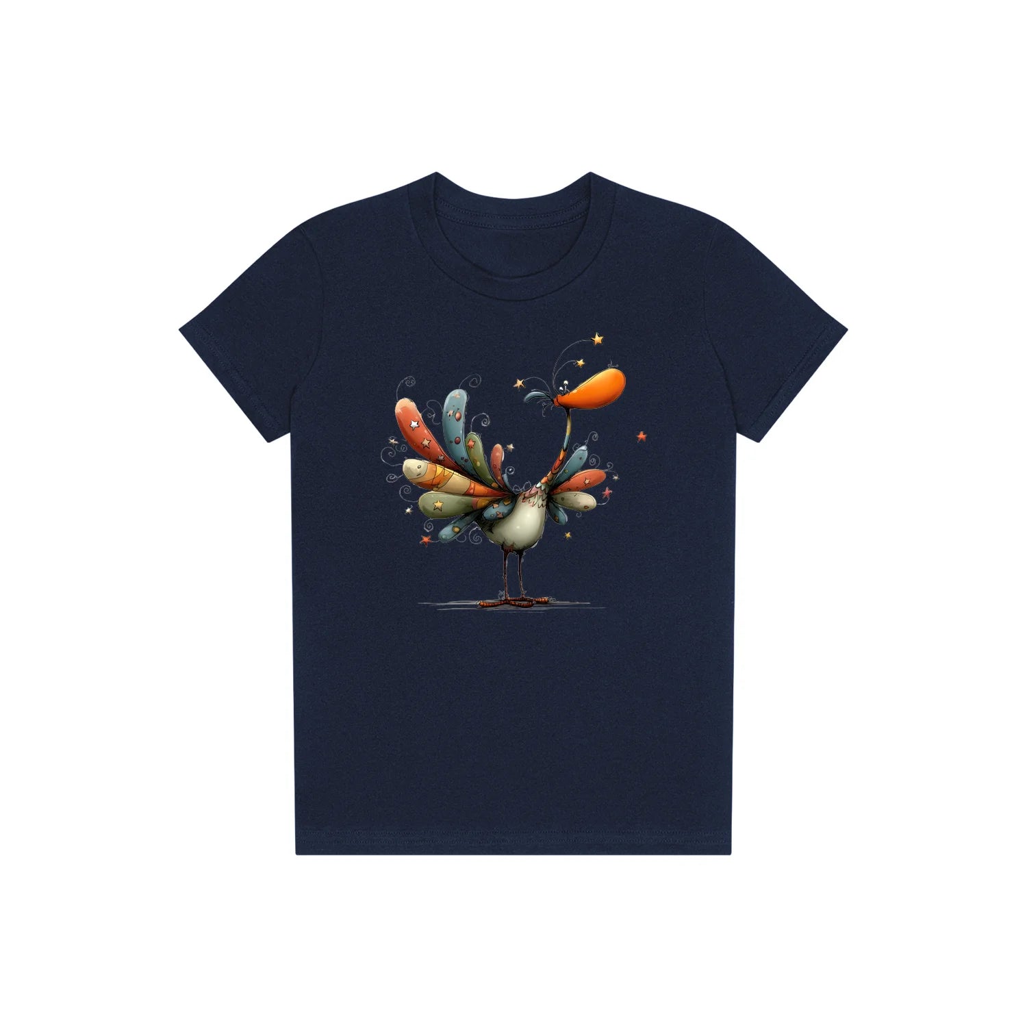 T-shirt Quirky Bird graphic 0042 - Navy