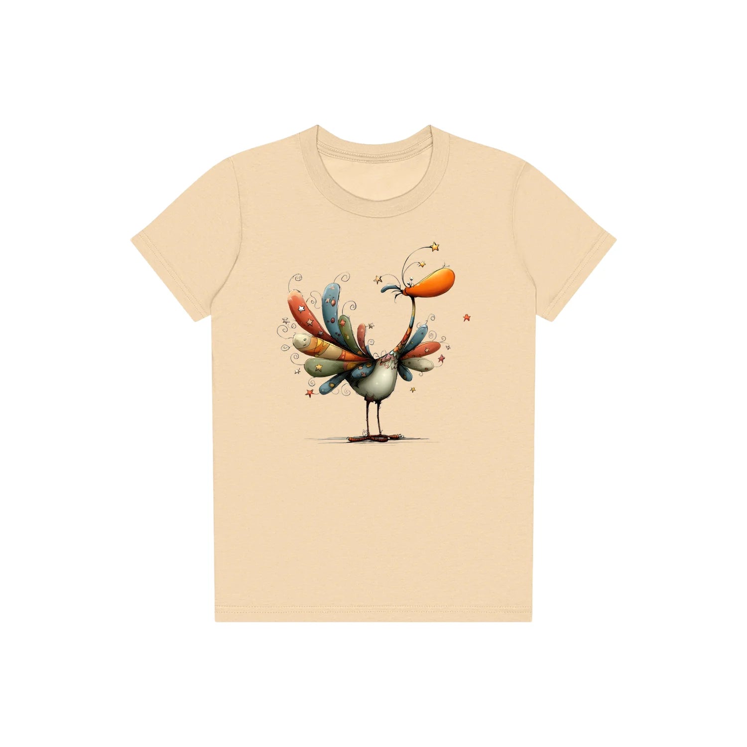 T-shirt Quirky Bird graphic 0042 - Soft Cream