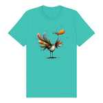 T-shirt Quirky Bird graphic 0042 - Teal