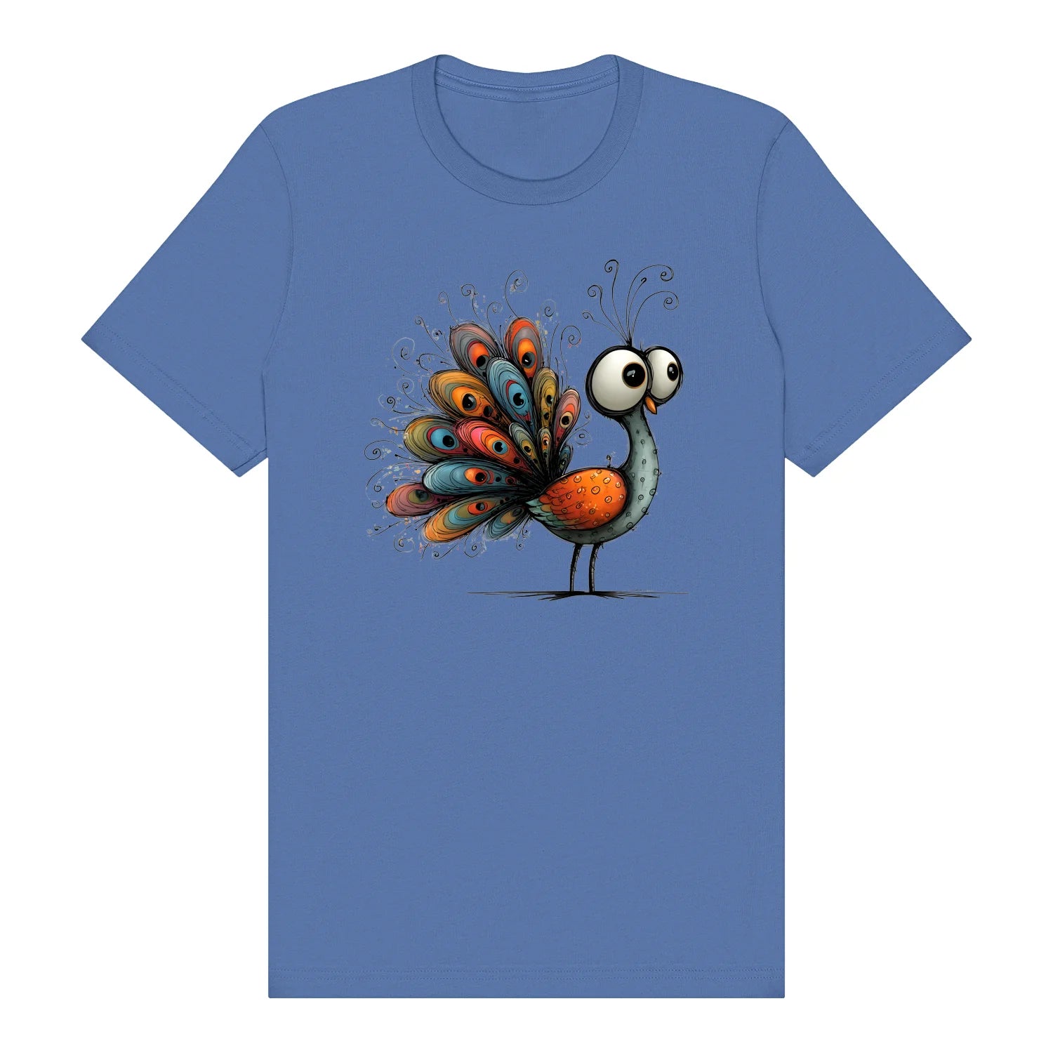 T-shirt Quirky Bird graphic 0043 - Columbia Blue