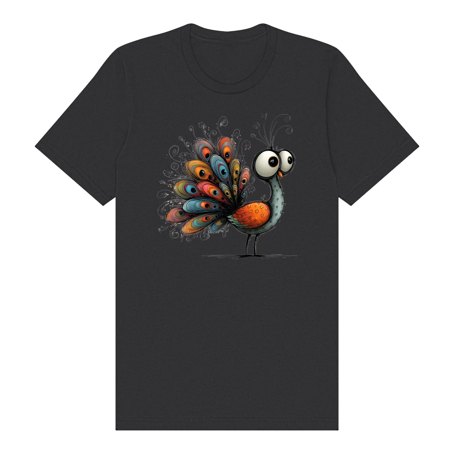 T-shirt Quirky Bird graphic 0043 - Dark Grey