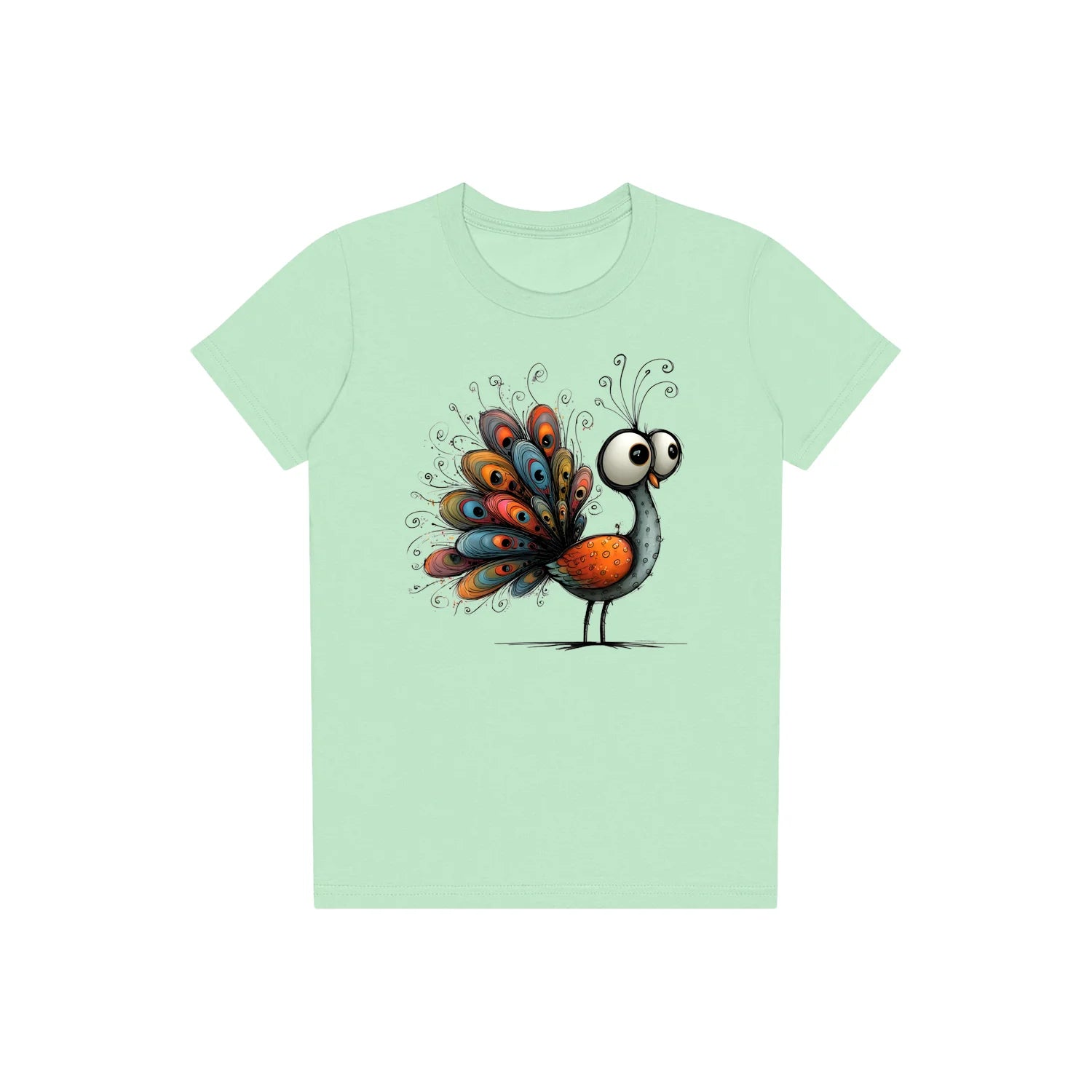 T-shirt Quirky Bird graphic 0043 - Mint