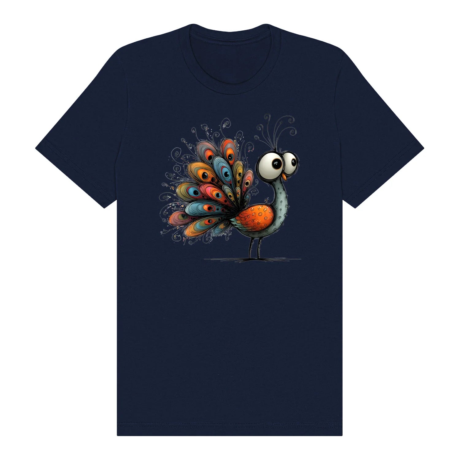 T-shirt Quirky Bird graphic 0043 - Navy