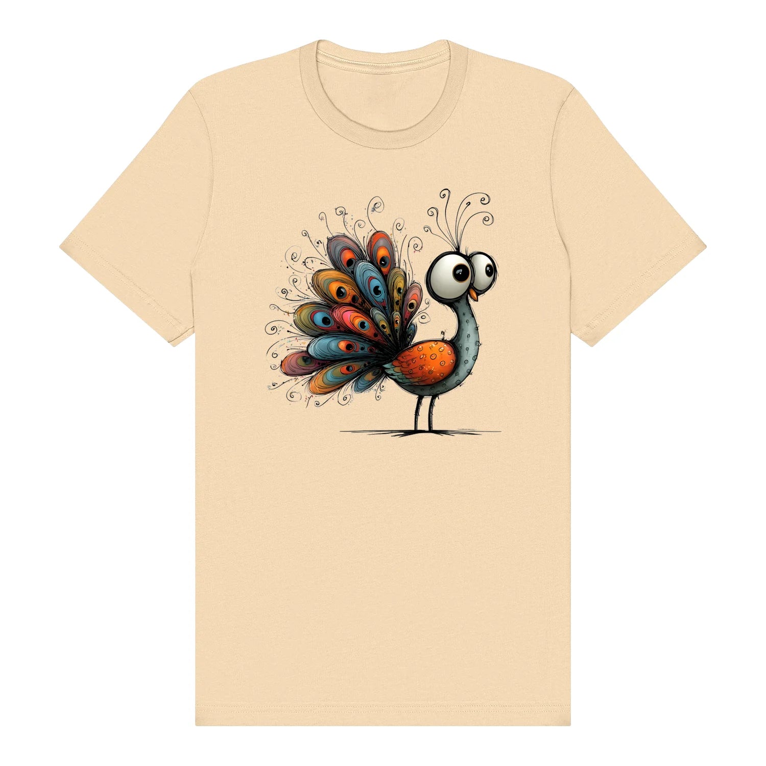T-shirt Quirky Bird graphic 0043 - Soft Cream