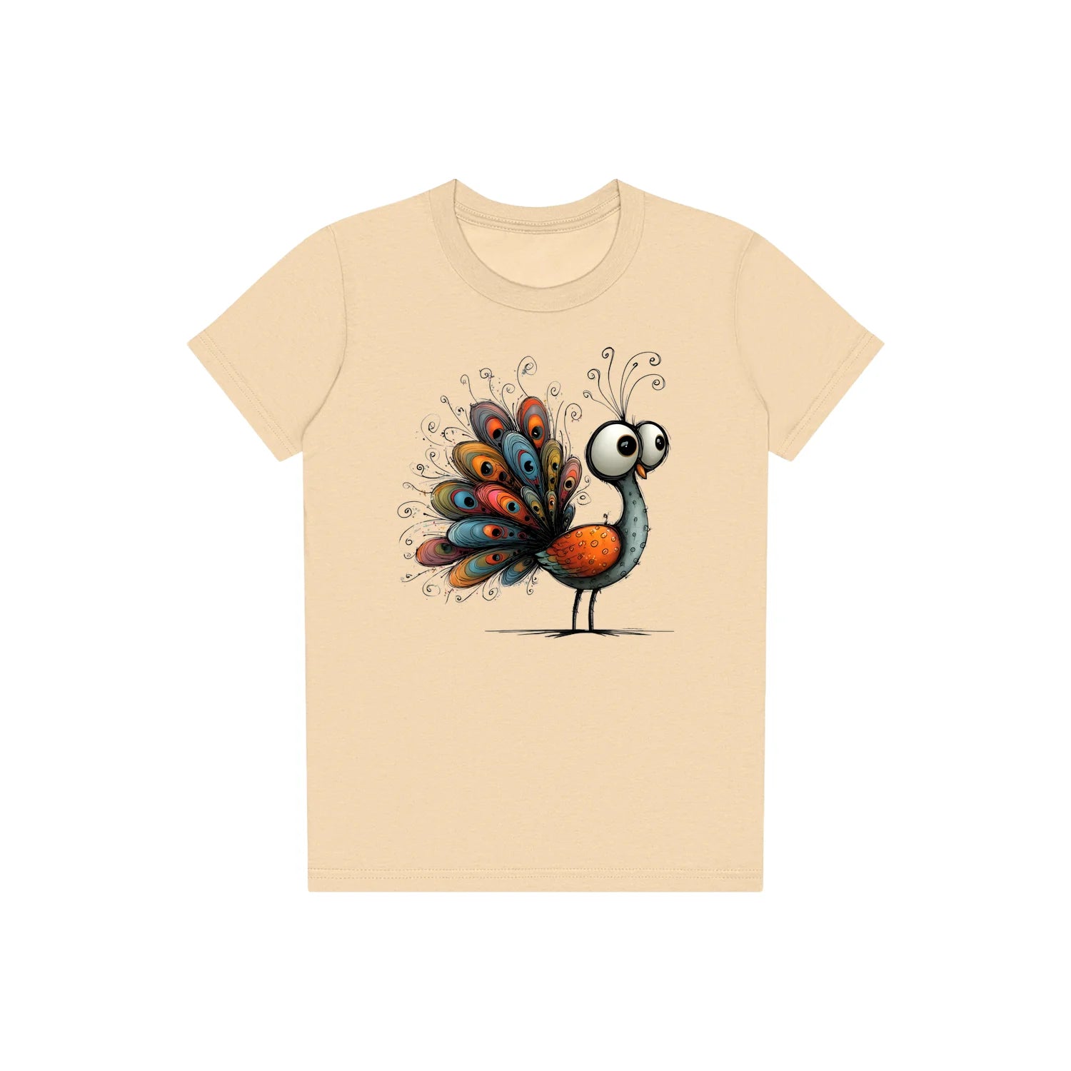 T-shirt Quirky Bird graphic 0043 - Soft Cream